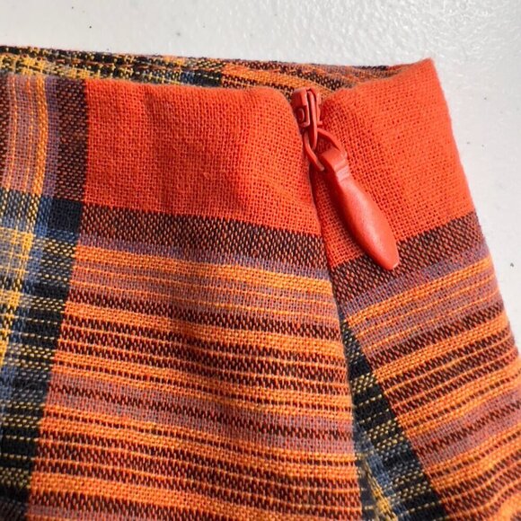 Nasty Gal Totally Clueless Check Skirt Orange Mini Women's US 2 NWT - Picture 5 of 9